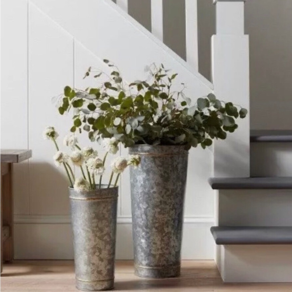 Hearth & Hand With Magnolia - SET OF 2 large galvanized vases